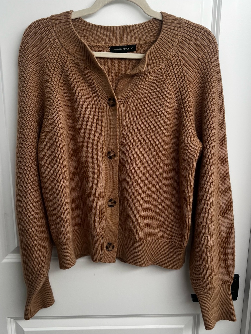 Banana Republic Tan Ribbed Button-Front Cardigan - Picture 2 of 6